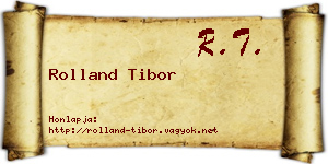 Rolland Tibor névjegykártya